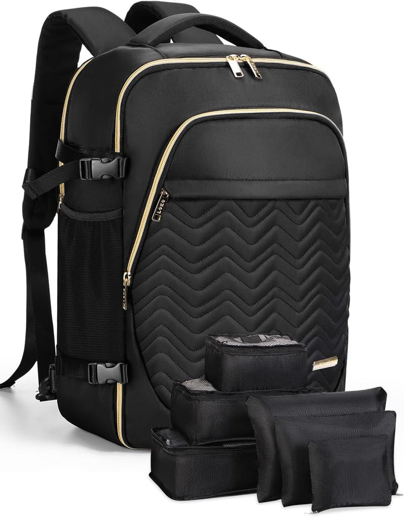 40L Travel Backpack With 6 Packing Cubes And Laptop Compartment