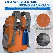 40L Waterproof Hiking And Camping Rucksack – Lightweight, Foldable, 2 For 1 Offer