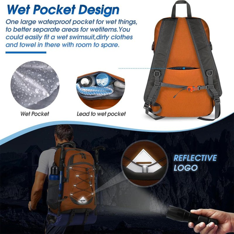 40L Waterproof Hiking And Camping Rucksack – Lightweight, Foldable, 2 For 1 Offer