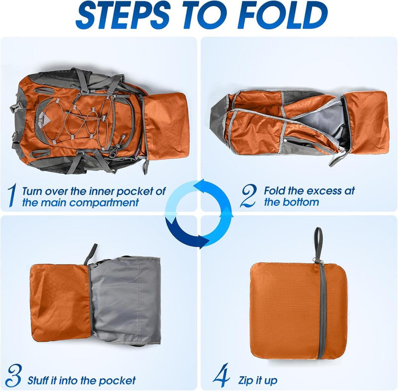 40L Waterproof Hiking And Camping Rucksack – Lightweight, Foldable, 2 For 1 Offer