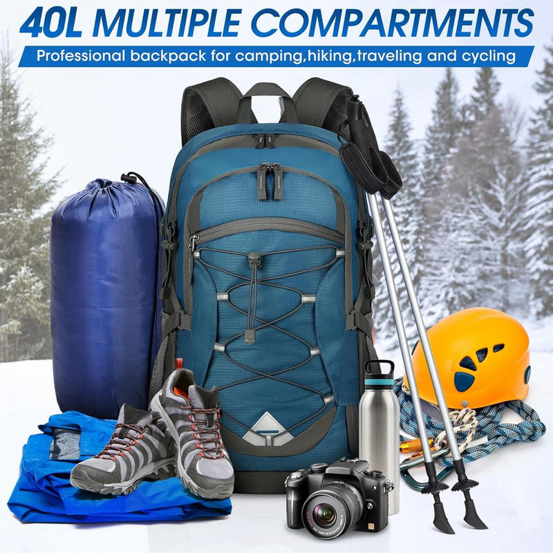 40L Waterproof Hiking And Camping Rucksack – Lightweight, Foldable, 2 For 1 Offer
