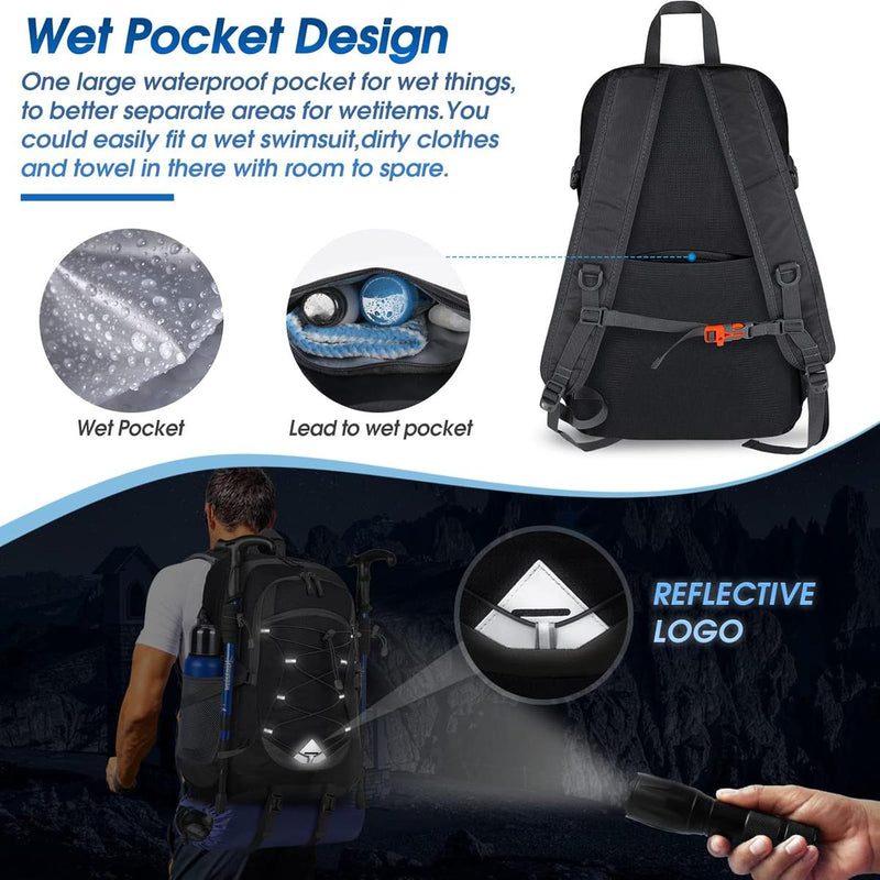 40L Waterproof Hiking And Camping Rucksack – Lightweight, Foldable, 2 For 1 Offer