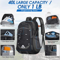 40L Waterproof Hiking And Camping Rucksack – Lightweight, Foldable, 2 For 1 Offer