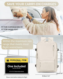 40L Waterproof Travel Backpack With Shoe Compartment And USB Charging Port For 14-Inch Laptops