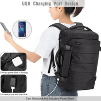 40L Waterproof Travel Laptop Backpack With USB Charging Port And Theft Protection