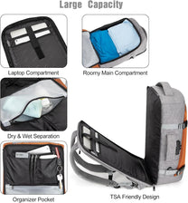 40L Waterproof Travel Laptop Backpack With USB Charging Port And Theft Protection