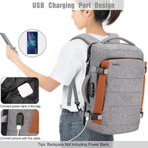 40L Waterproof Travel Laptop Backpack With USB Charging Port And Theft Protection
