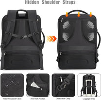 40L Waterproof Travel Laptop Backpack With USB Charging Port And Theft Protection