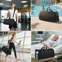 45L Waterproof Sports Duffel Bag With Shoe Compartment And Wet Pocket