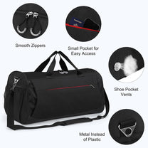 45L Waterproof Sports Duffel Bag With Shoe Compartment And Wet Pocket