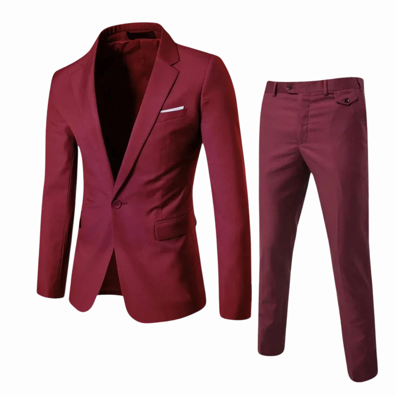 Men&#39;s Slim-Fit Suit with Blazer and Trousers
