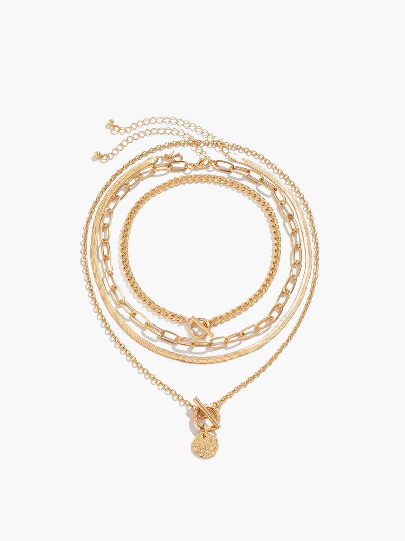 4pcs Stacking Pendant Necklace