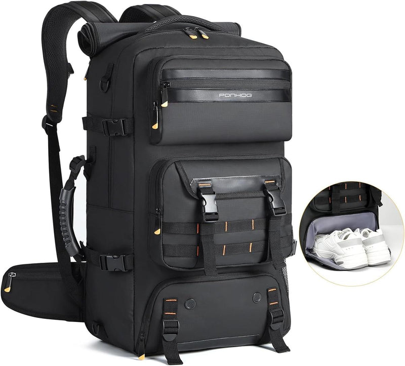 50L Convertible Travel Backpack With Shoe Compartment And USB Port