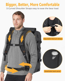 50L Travel Backpack With Shoe Compartment And USB Charging Port