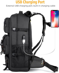 50L Travel Backpack With Shoe Compartment And USB Charging Port