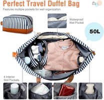 50L Waterproof Weekend Duffel Bag With Toiletry And Shoe Compartments