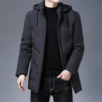 Hooded Mid-Length Coat For Men