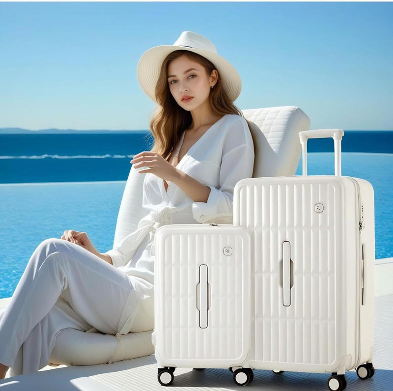 55 Cm Cabin Luggage With 3:7 Split Design And Durable PC Hard Shell