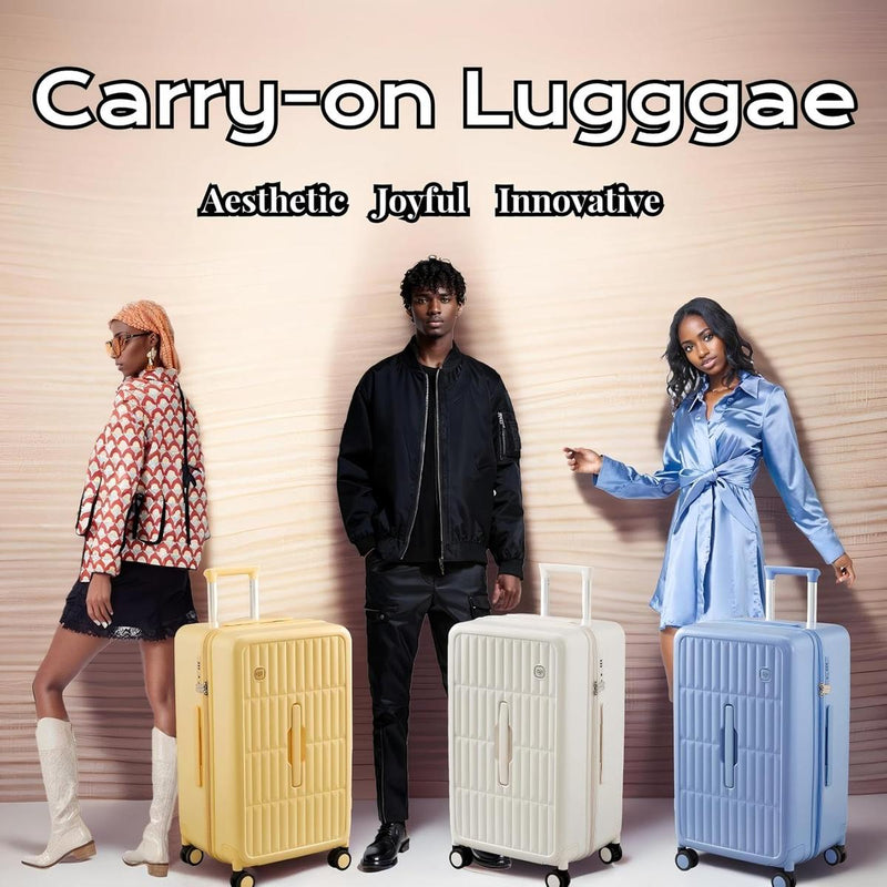 55 Cm Cabin Luggage With 3:7 Split Design And Durable PC Hard Shell