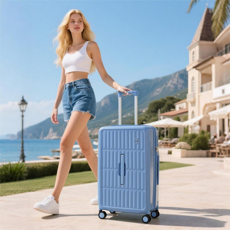55 Cm Cabin Luggage With 3:7 Split Design And Durable PC Hard Shell