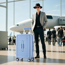 55 Cm Cabin Luggage With 3:7 Split Design And Durable PC Hard Shell