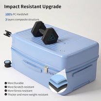 55 Cm Cabin Luggage With 3:7 Split Design And Durable PC Hard Shell