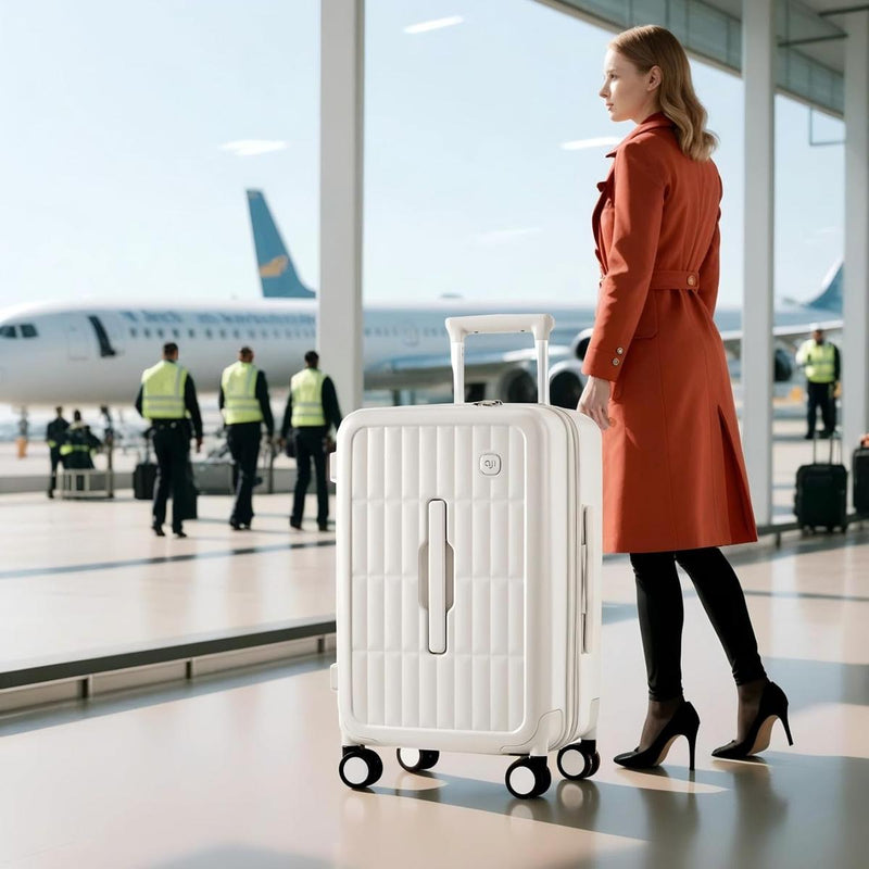 55 Cm Cabin Luggage With 3:7 Split Design And Durable PC Hard Shell