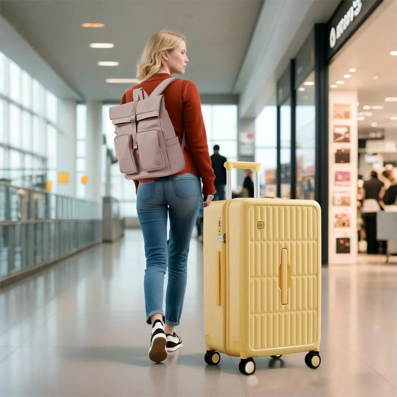 55 Cm Cabin Luggage With 3:7 Split Design And Durable PC Hard Shell