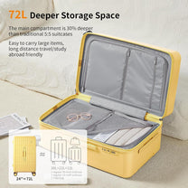 55 Cm Cabin Luggage With 3:7 Split Design And Durable PC Hard Shell