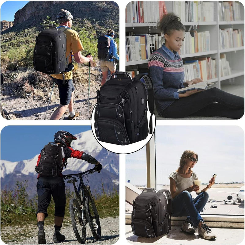 55L Extra-Large Travel Laptop Backpack With USB Charging And RFID Protection