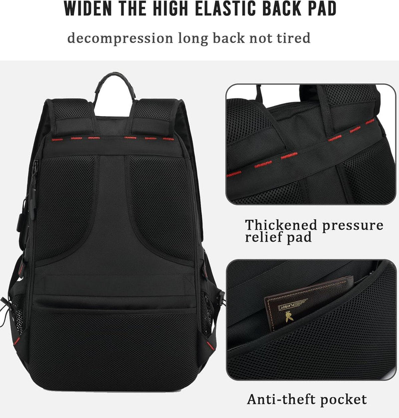 60L Waterproof Travel Laptop Backpack With USB Charging And Shoe Compartment