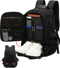 60L Waterproof Travel Laptop Backpack With USB Port And Shoe Compartment