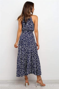Polka Dot Halter Midi Sundress