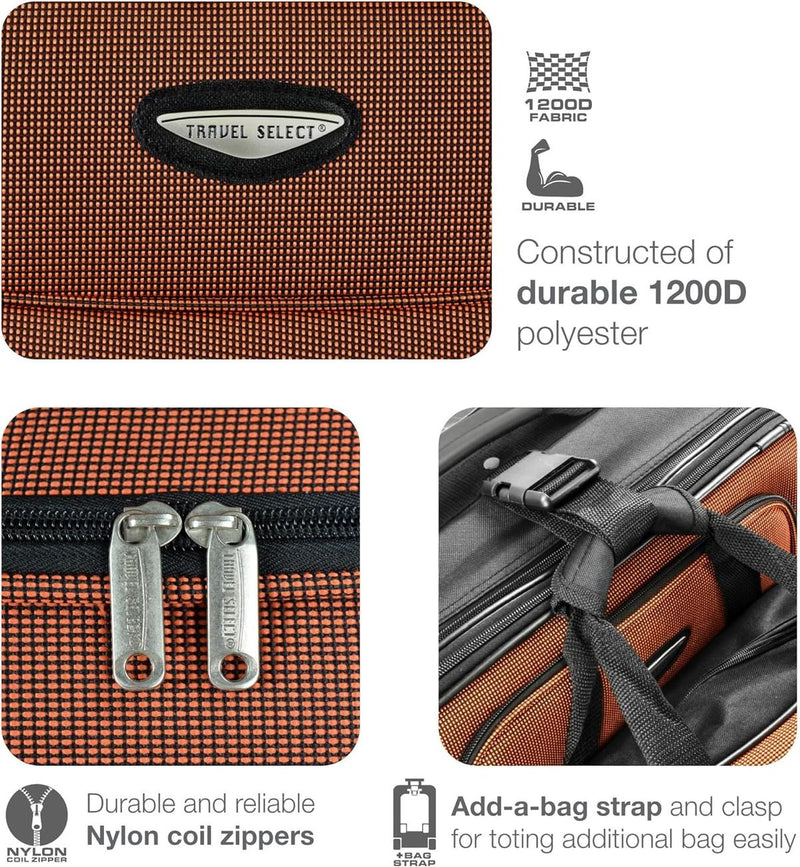 8-Piece Softshell Luggage Set With Packing Cubes And TSA Lock