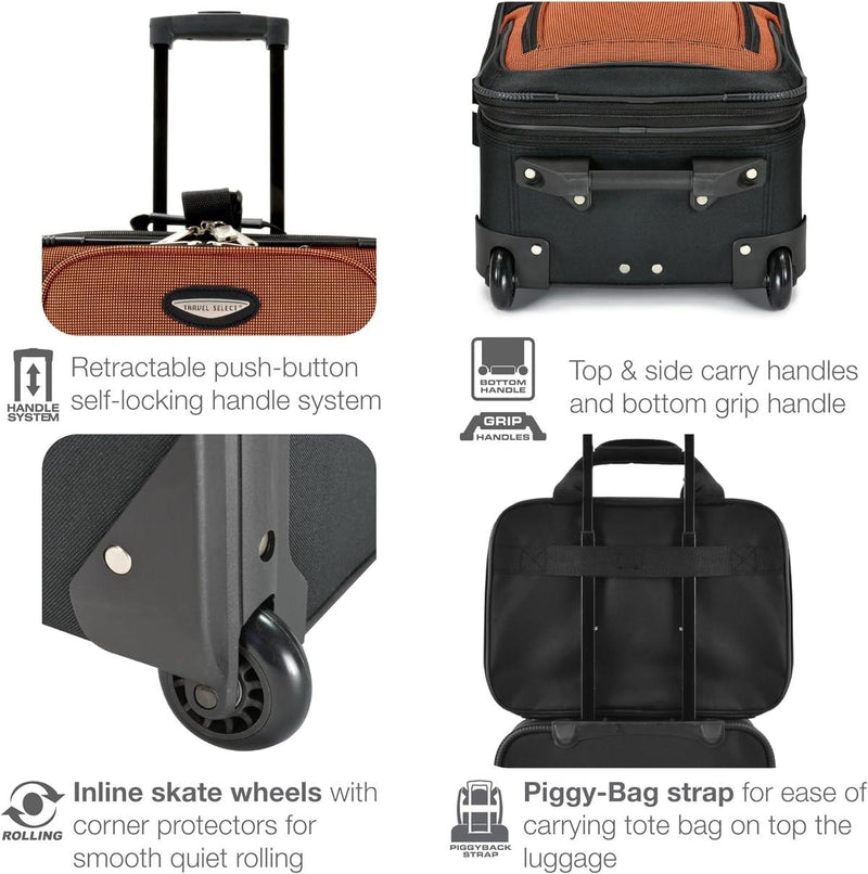 8-Piece Softshell Luggage Set With Packing Cubes And TSA Lock
