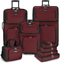 8-Piece Softshell Luggage Set With Packing Cubes And TSA Lock
