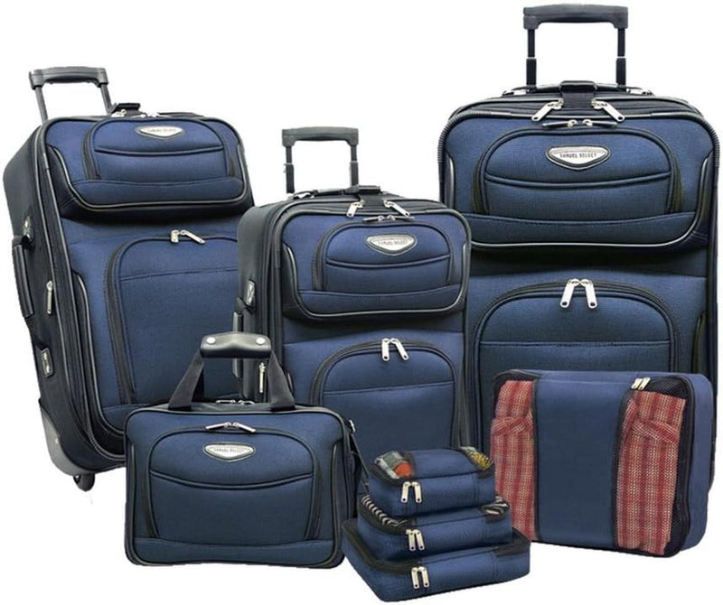 8-Piece Softshell Luggage Set With Packing Cubes And TSA Lock