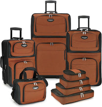 8-Piece Softshell Luggage Set With Packing Cubes And TSA Lock