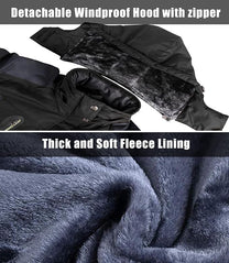 Waterproof Fleece-Lined Hooded Jacket For Outdoor Activities