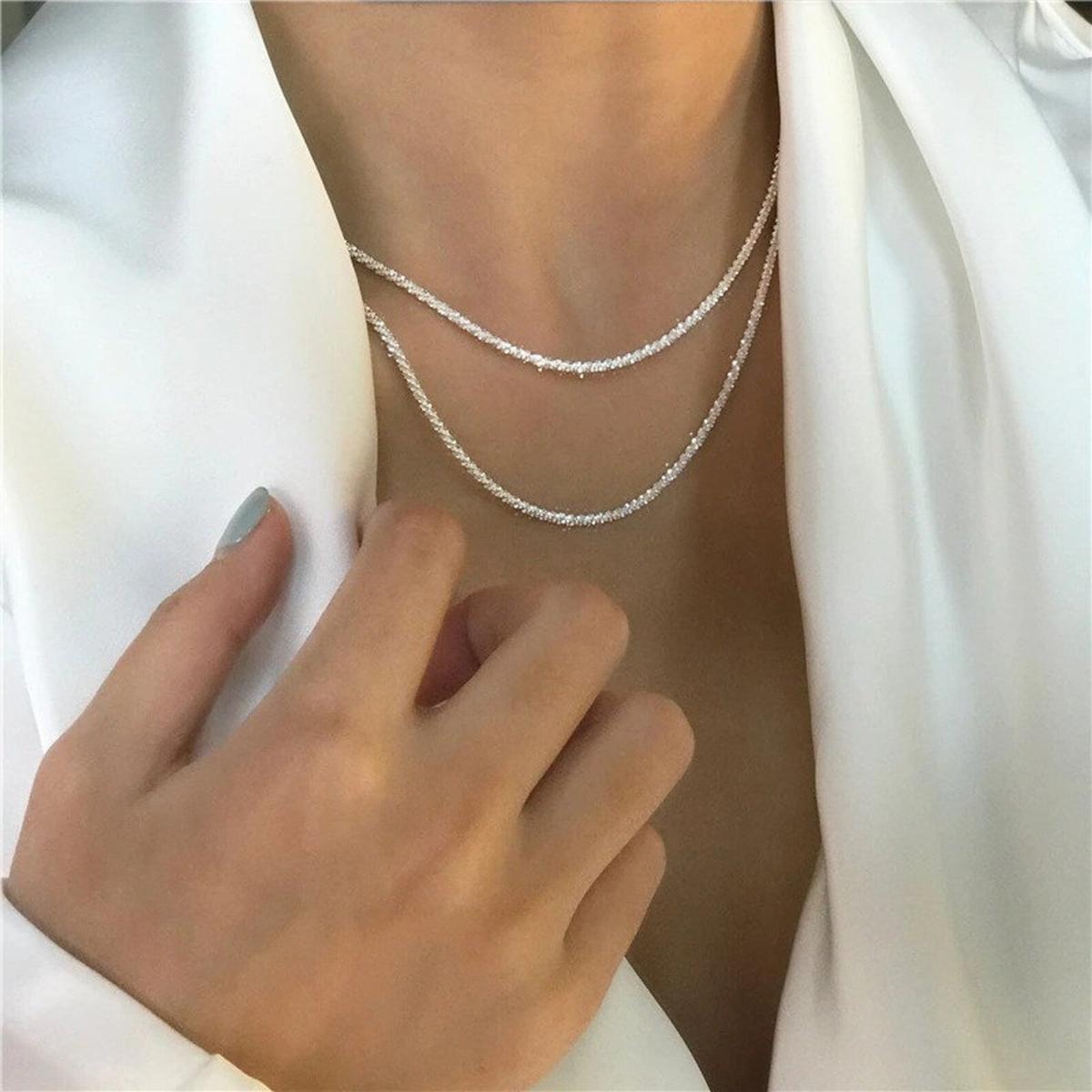 925 Sterling Silver Necklace Set - 2 Pieces