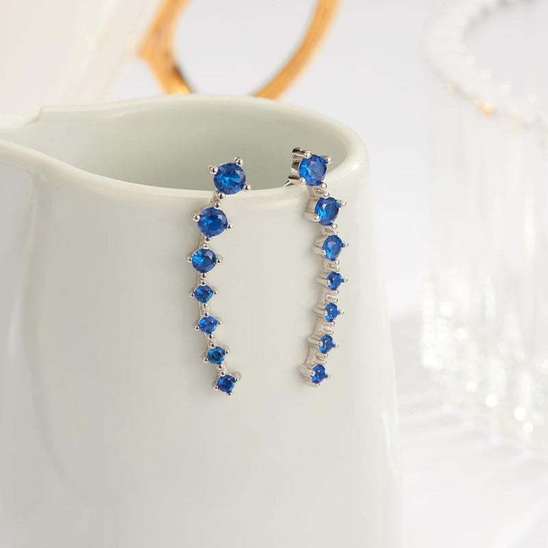 925 Sterling Silver Zircon Star Stud Earrings For Women