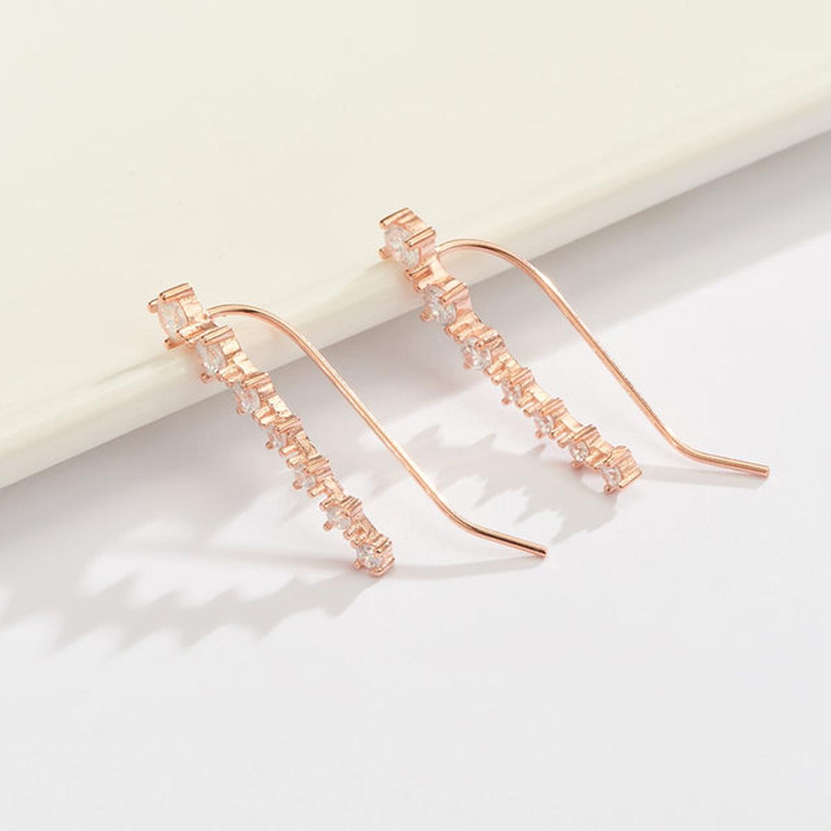 925 Sterling Silver Zircon Star Stud Earrings For Women