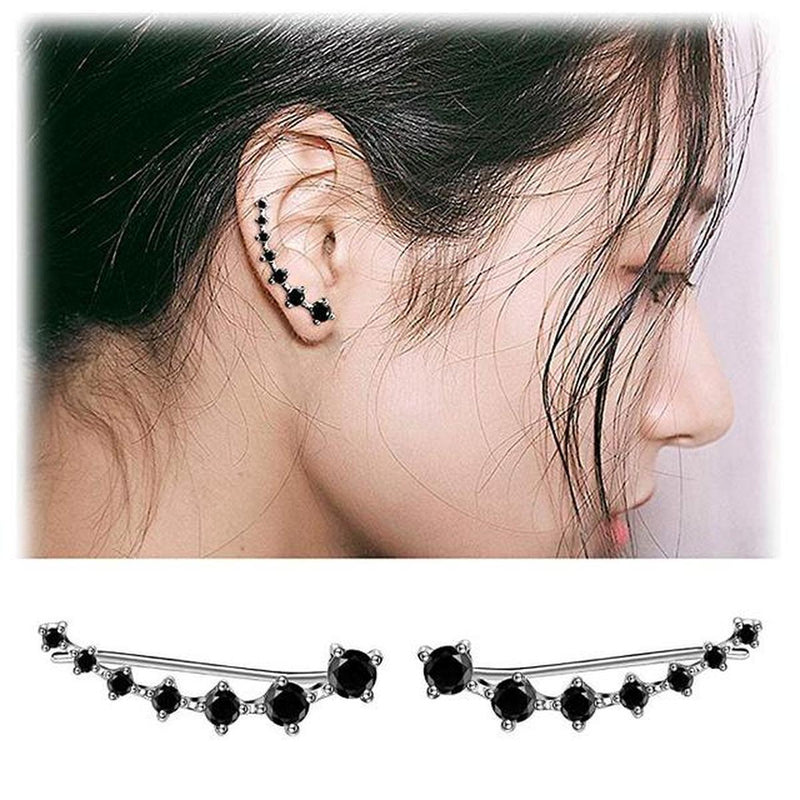 925 Sterling Silver Zircon Star Stud Earrings For Women