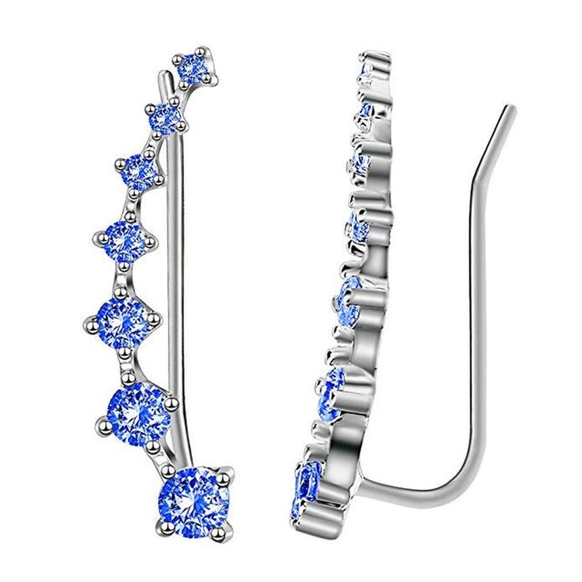 925 Sterling Silver Zircon Star Stud Earrings For Women