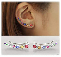 925 Sterling Silver Zircon Star Stud Earrings For Women