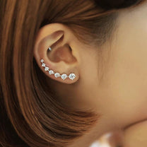 925 Sterling Silver Zircon Star Stud Earrings For Women