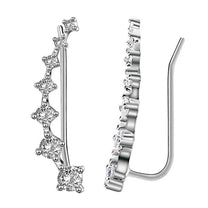 925 Sterling Silver Zircon Star Stud Earrings For Women