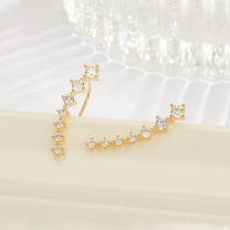 925 Sterling Silver Zircon Star Stud Earrings For Women