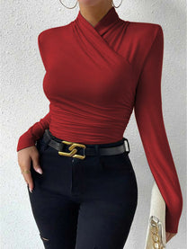A-symmetrical Cinched Longsleeve Shirt