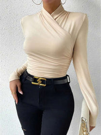 A-symmetrical Cinched Longsleeve Shirt